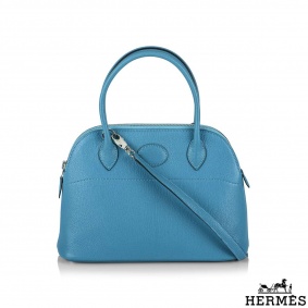 Herms Turquoise Chevre Mysore Bolide 27